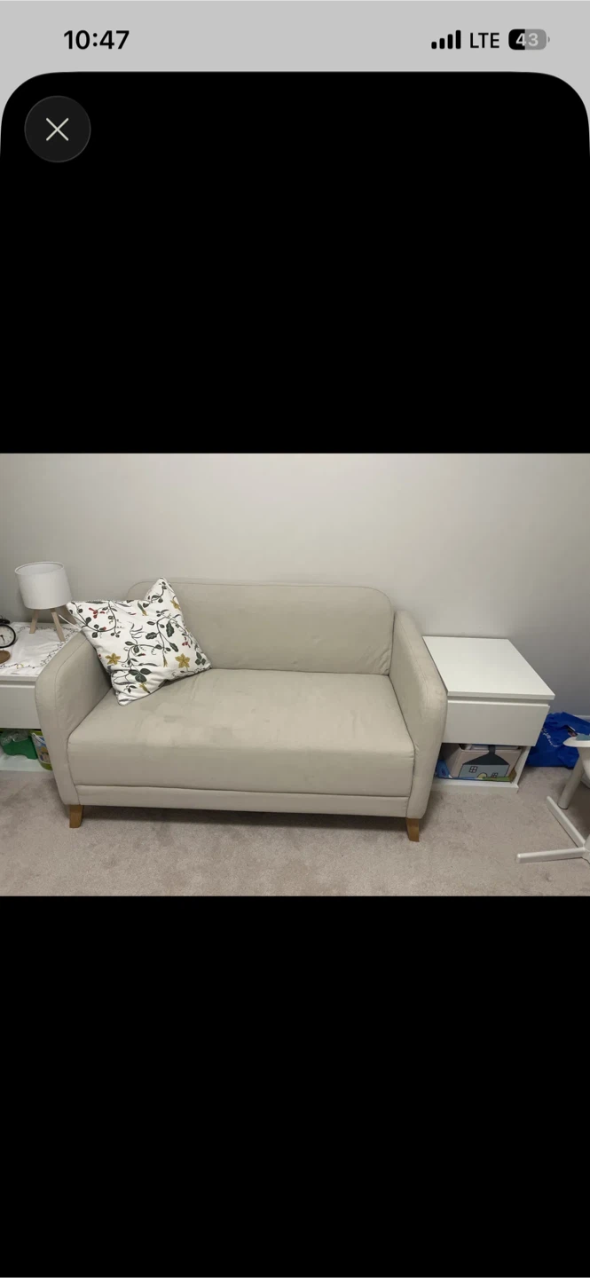 Beige 2-Seater Loveseat — Moving Sale, Priced to Sell