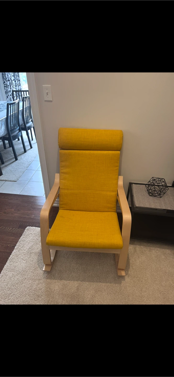 IKEA POÄNG Rocking Chair — Mustard Cushion, Great Condition