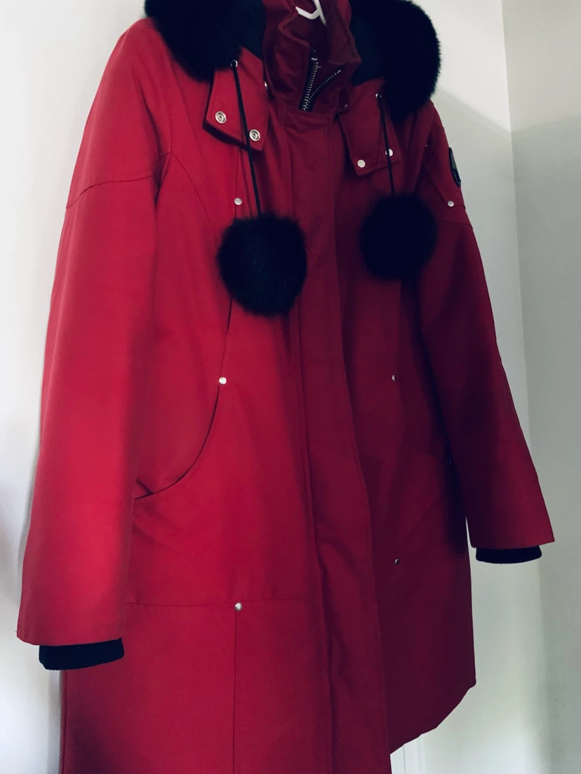 Moose Knuckles Red Parka w detachable Fox Fur Trim - photo 2