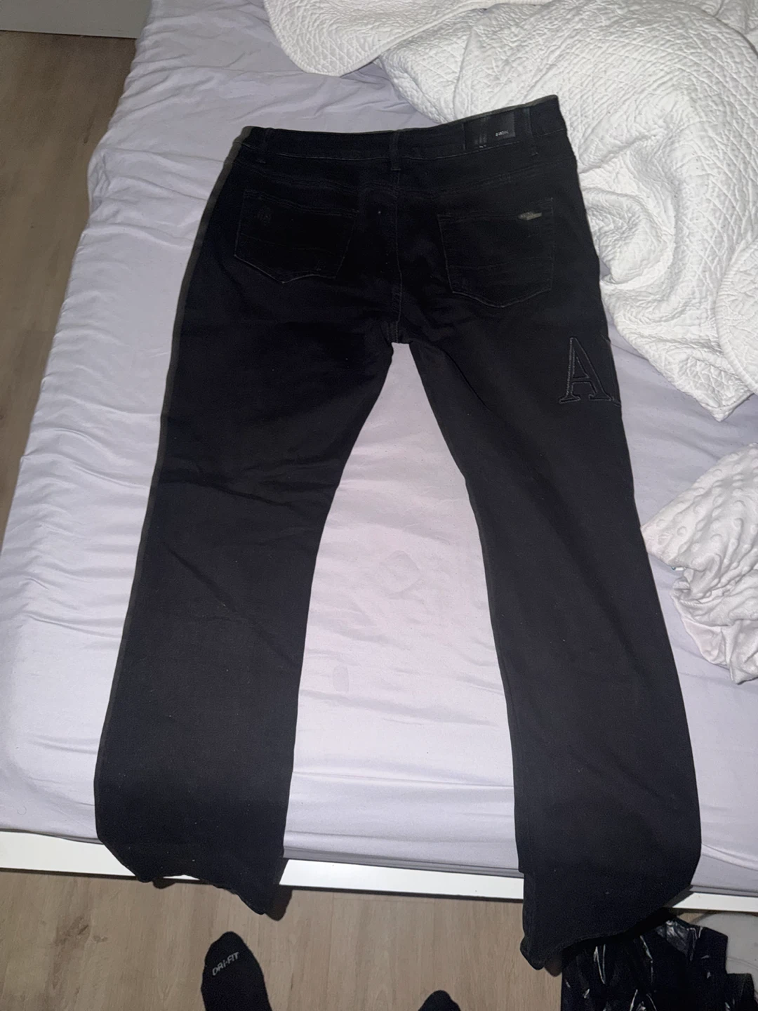 Amiri Black Distressed Logo Jeans - photo 5