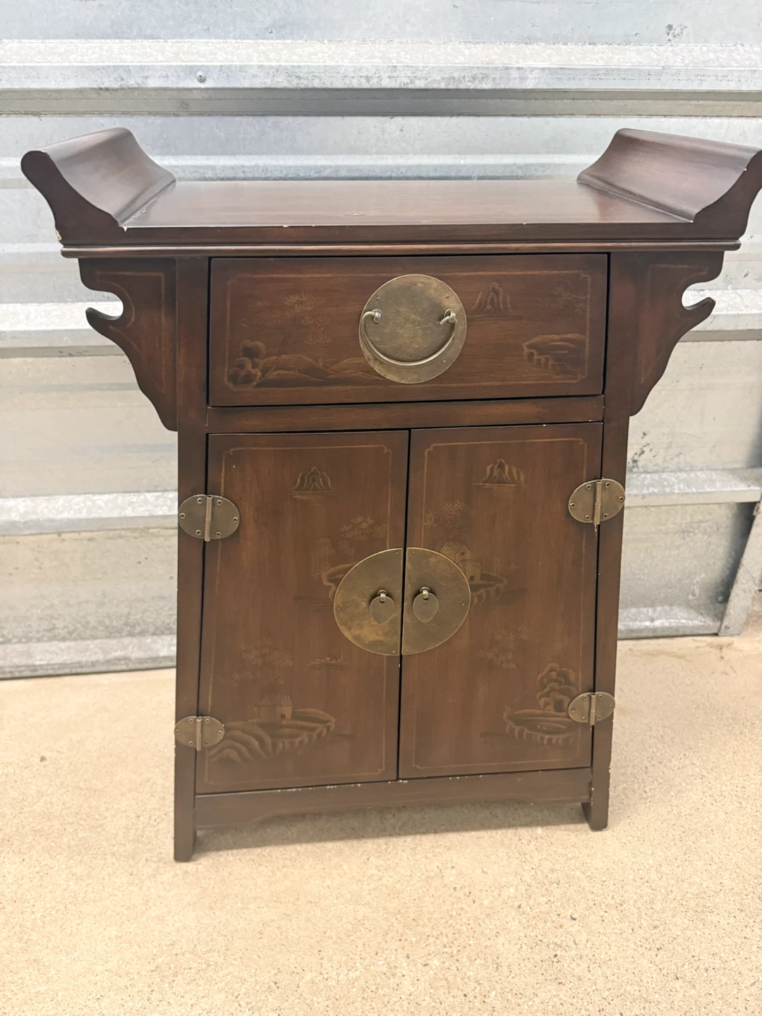 Vintage 1970’s MCM Ming Oriental Design Altar Top Cabinet - photo 3