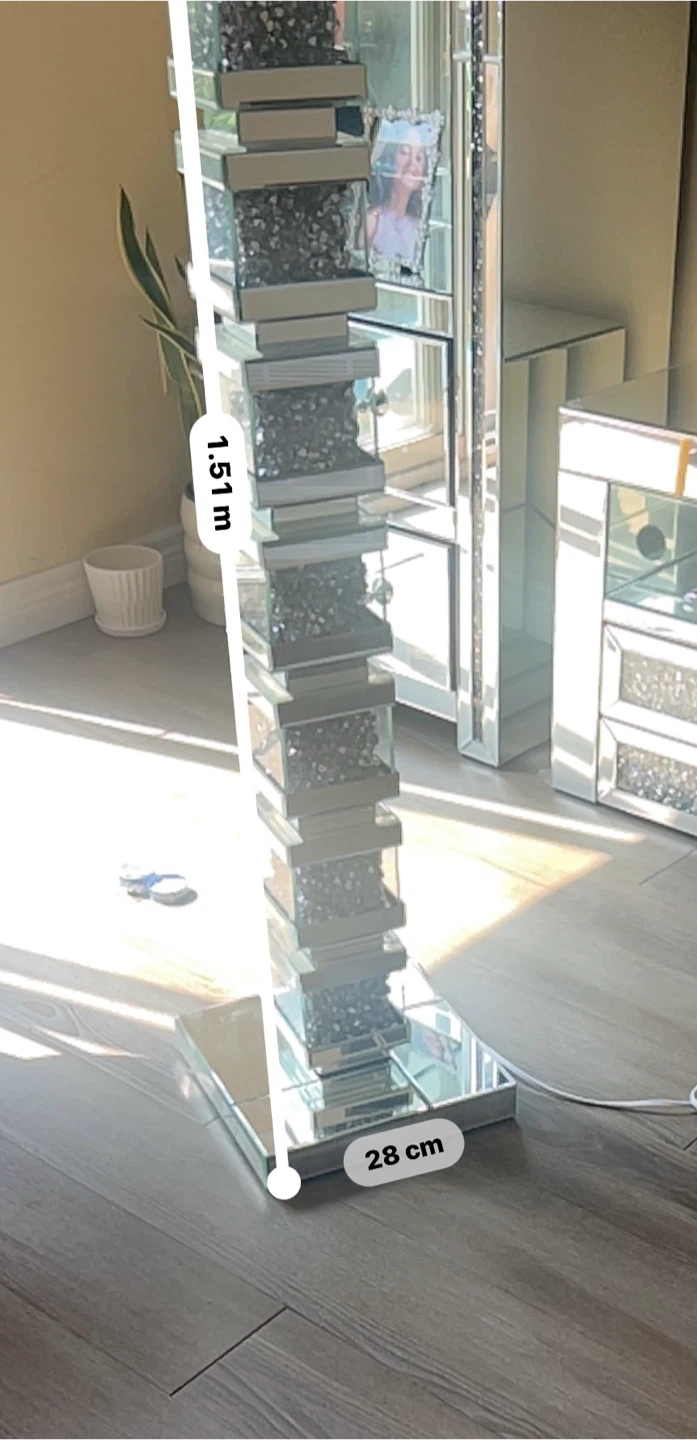 Crushed Crystal Mirrored Floor Lamp