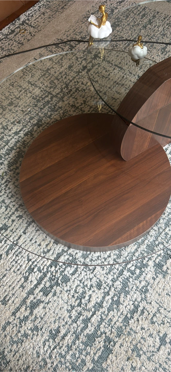 Mid-Century Modern Walnut and Glass Coffee Table - photo 2