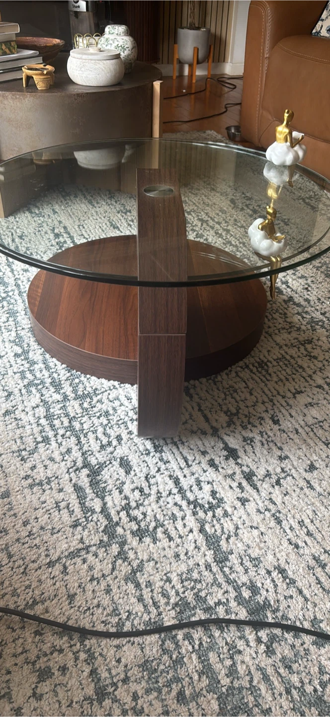 Mid-Century Modern Walnut and Glass Coffee Table - photo 3