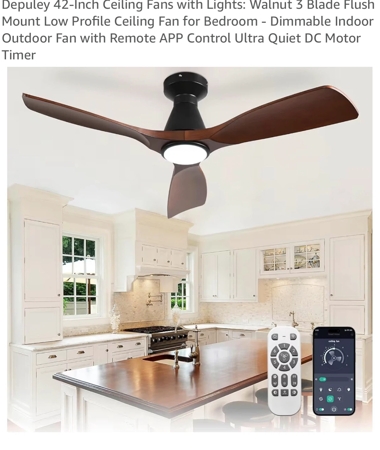 Depuley 42-Inch Ceiling Fan with Light FF4
