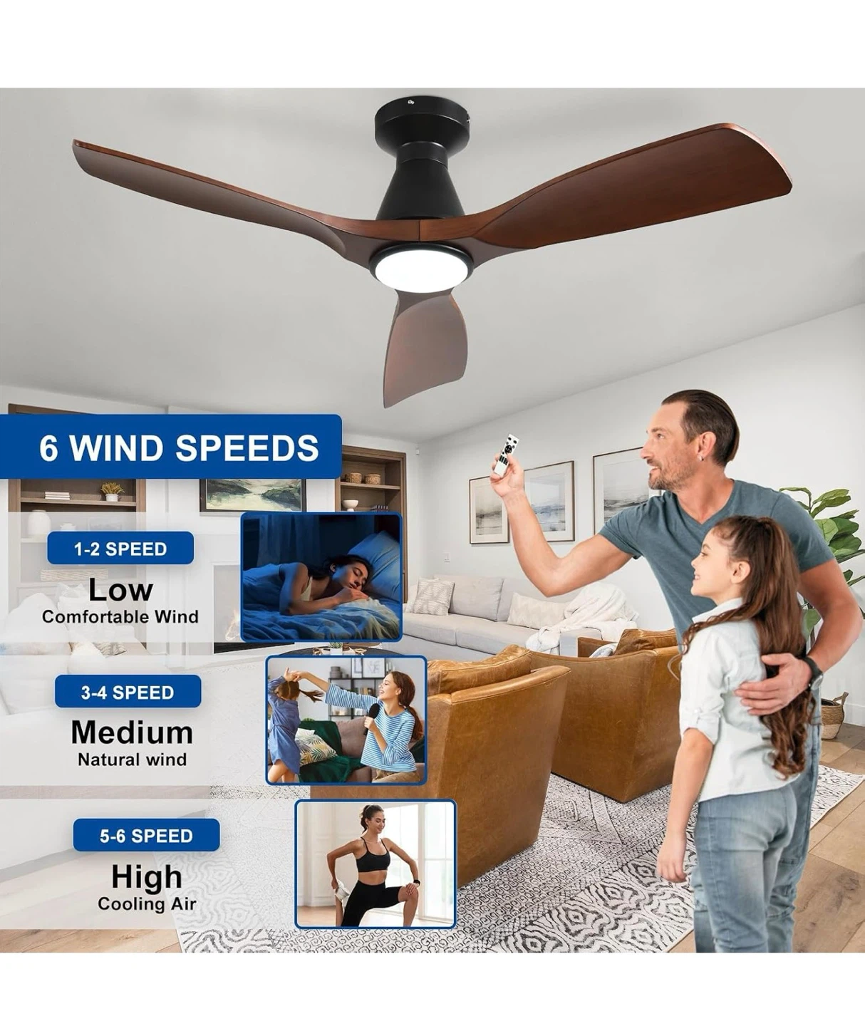 Depuley 42-Inch Ceiling Fan with Light FF4 - photo 4