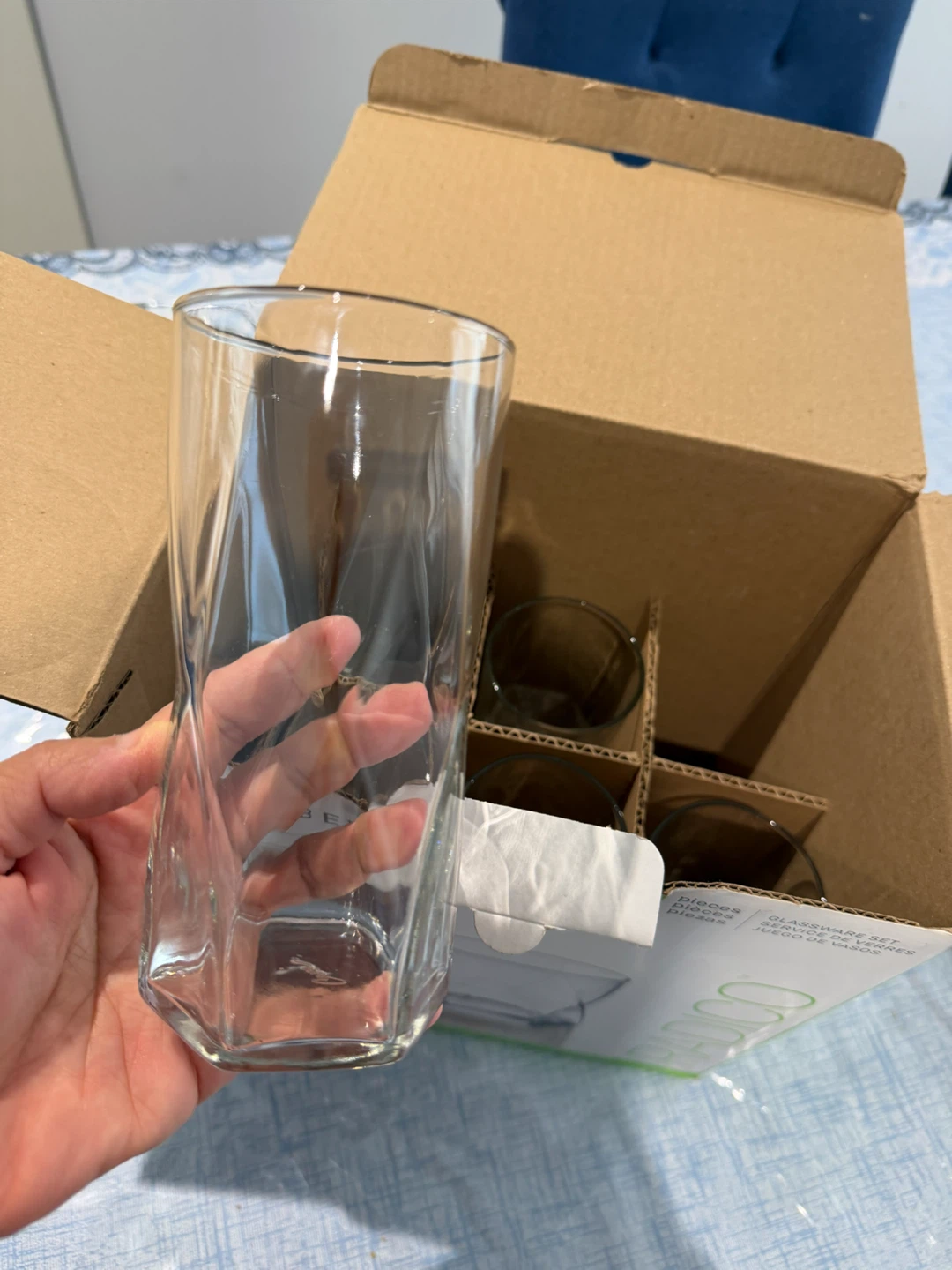 Set of 6 "Living & Home" Glass Tumblers