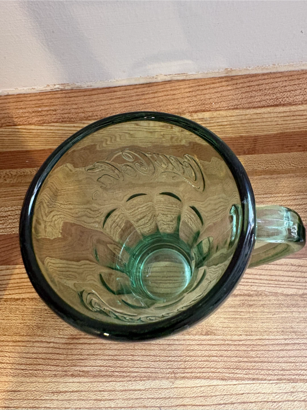 Vintage Coca-Cola Green Glass Mug with Handle - photo 2