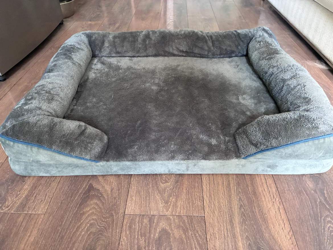 Grey Rectangular Dog Bed