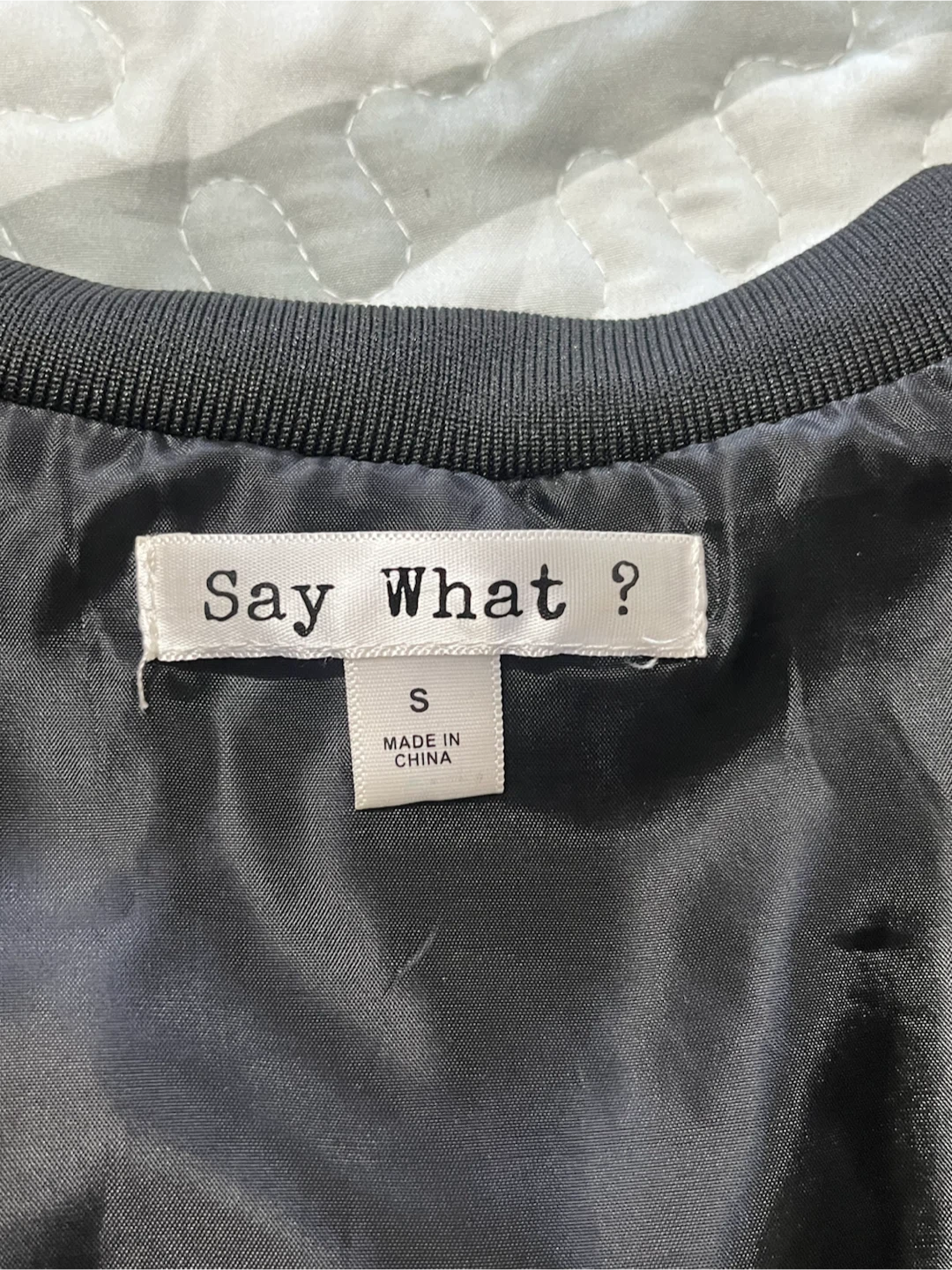 Say What? Black Sequin Bomber Jacket - Size S - photo 4