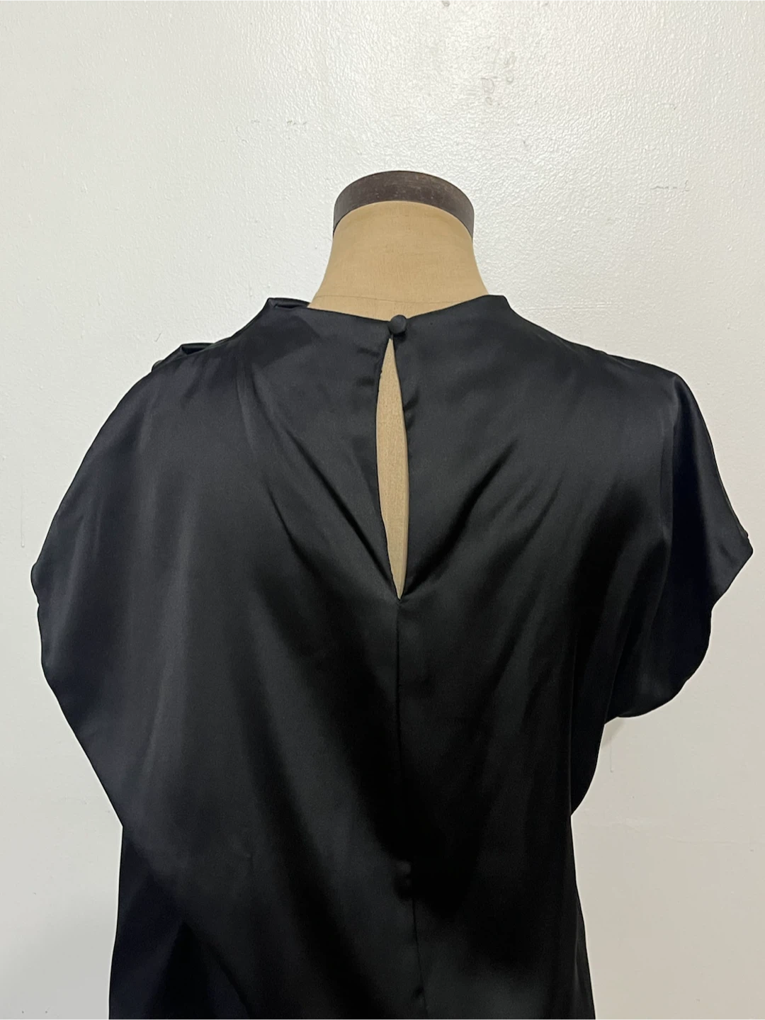 ASOS DESIGN Black Satin Drape Top - US 4 - photo 2