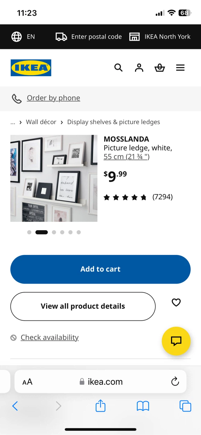 NEW! IKEA MOSSLANDA Picture Ledge White 55 cm - photo 2