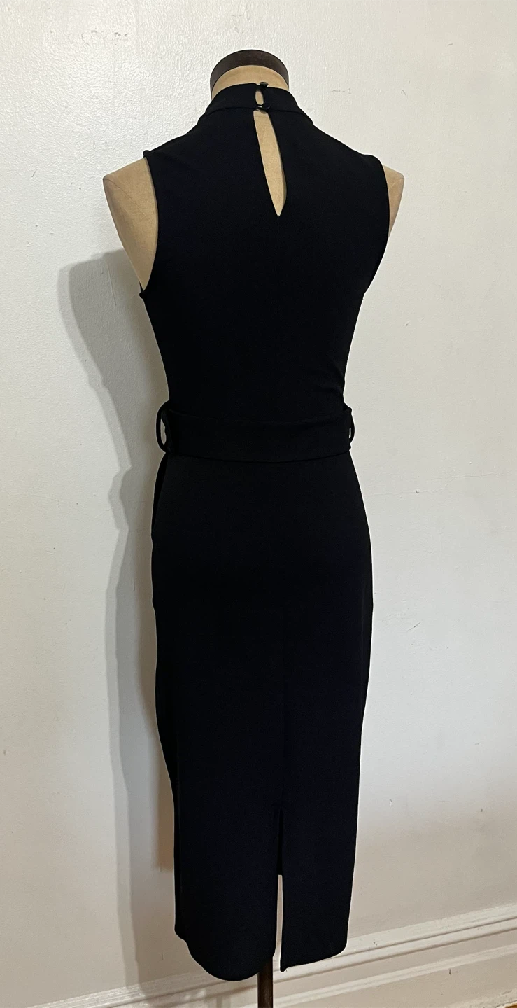 River Island Black Belted Midi Dress - US 6 (runs small) - photo 3