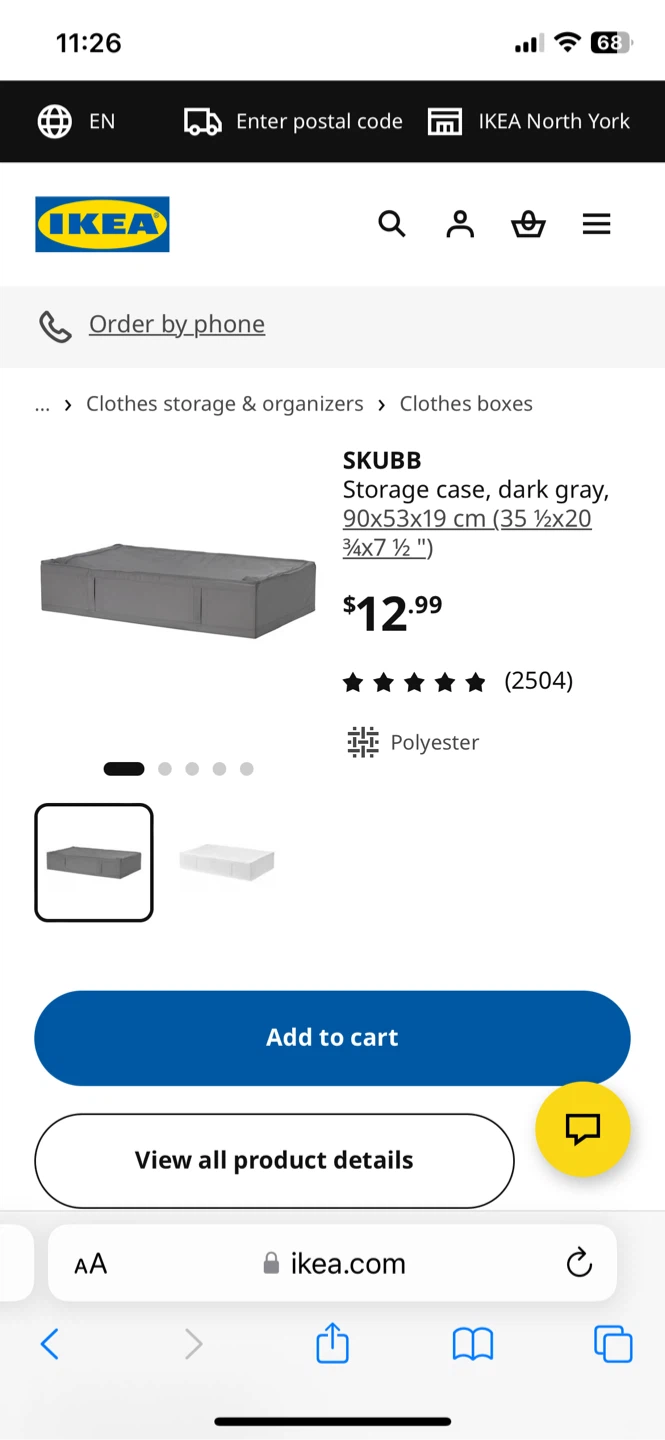 NEW! IKEA SKUBB Storage Case Black