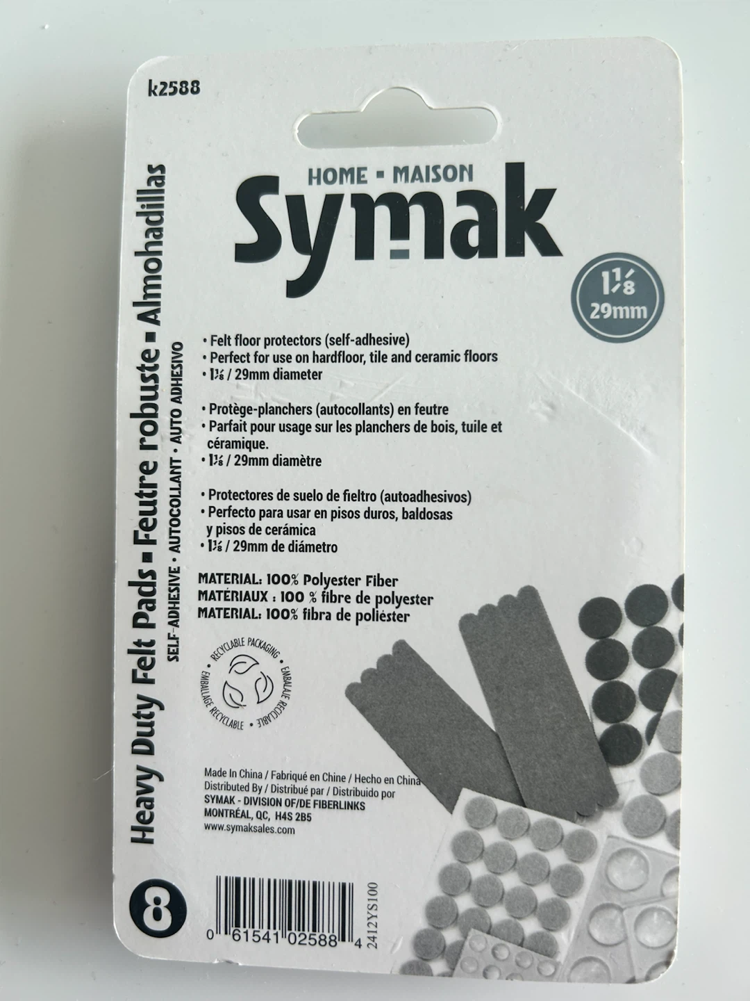 Symak Heavy Duty Felt Floor Pads - 1 1/8" (29mm) - photo 2