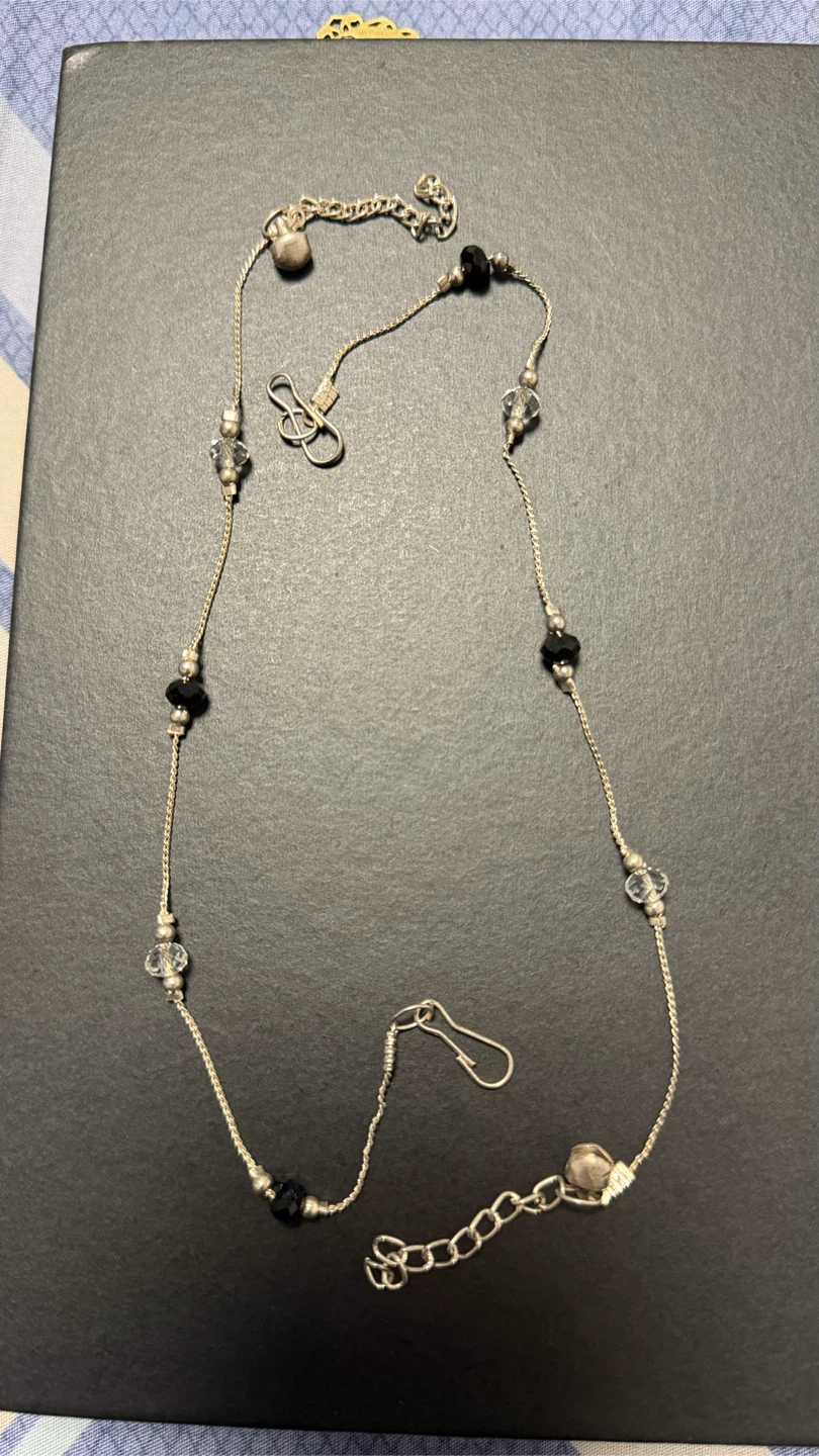 Silver-tone beaded anklet