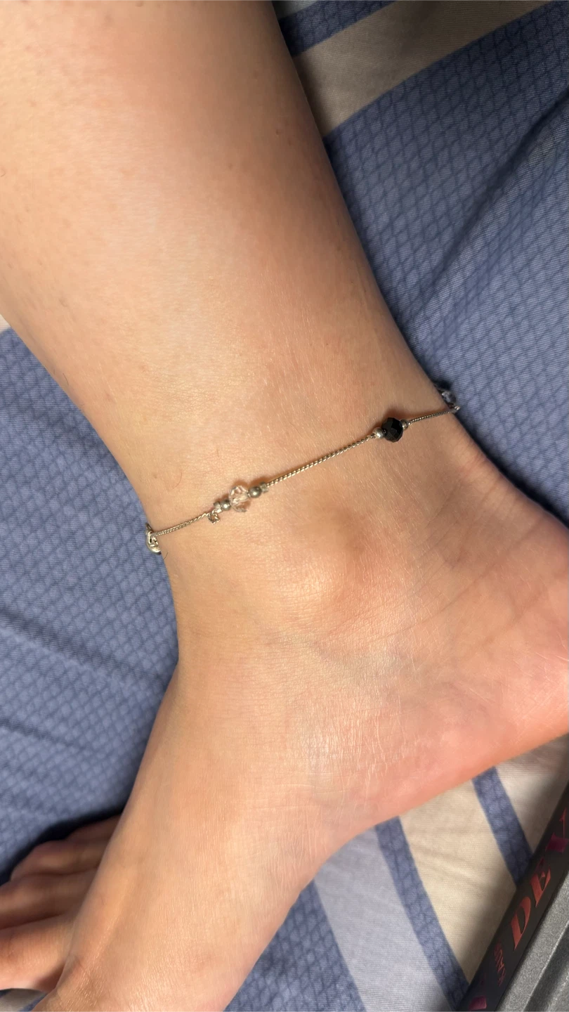 Silver-tone beaded anklet - photo 2