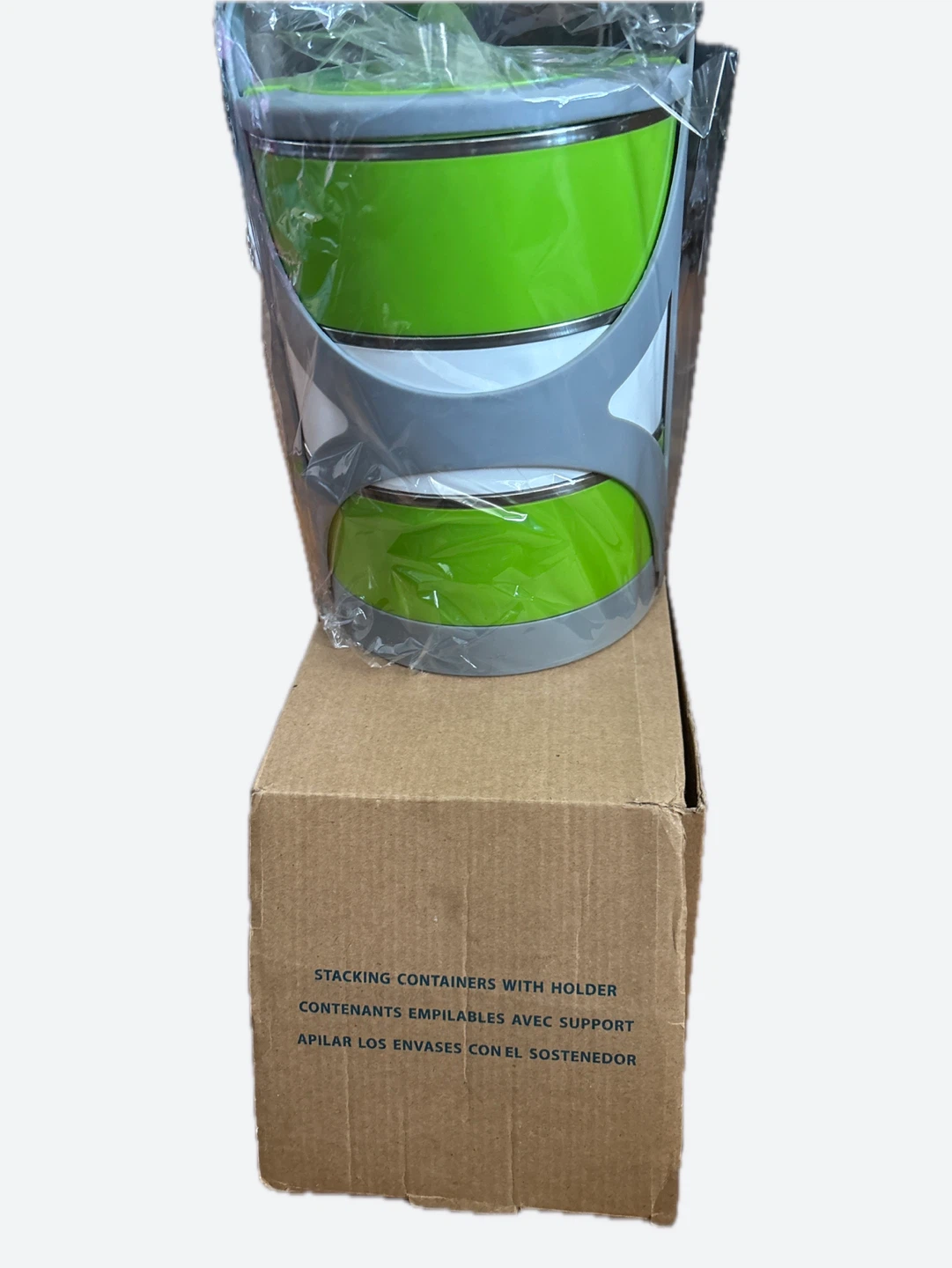 Stacking Food Containers with Holder