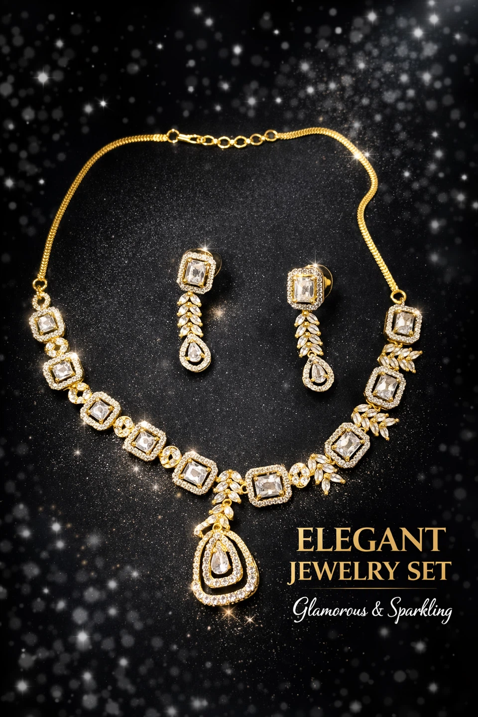 Elegant Jewelry Set with Necklace and Earrings - photo 3