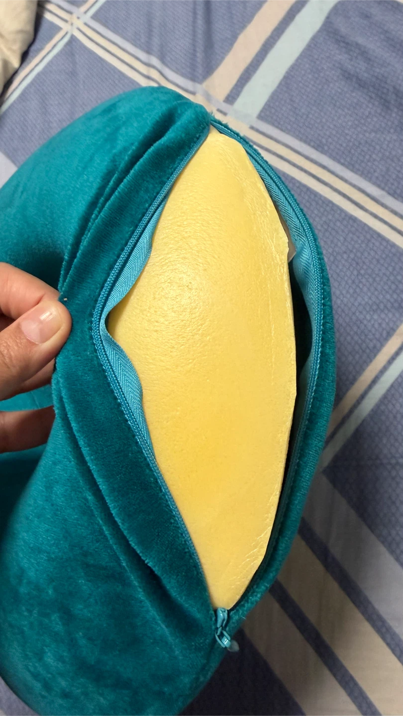 Teal velour travel neck pillow memory foam - photo 2