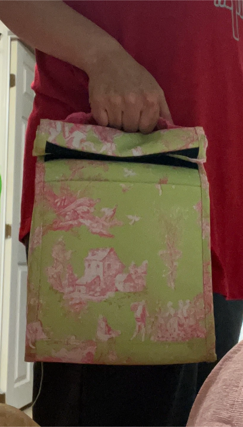 Vintage-Inspired Insulated Toile Print Bag - photo 5
