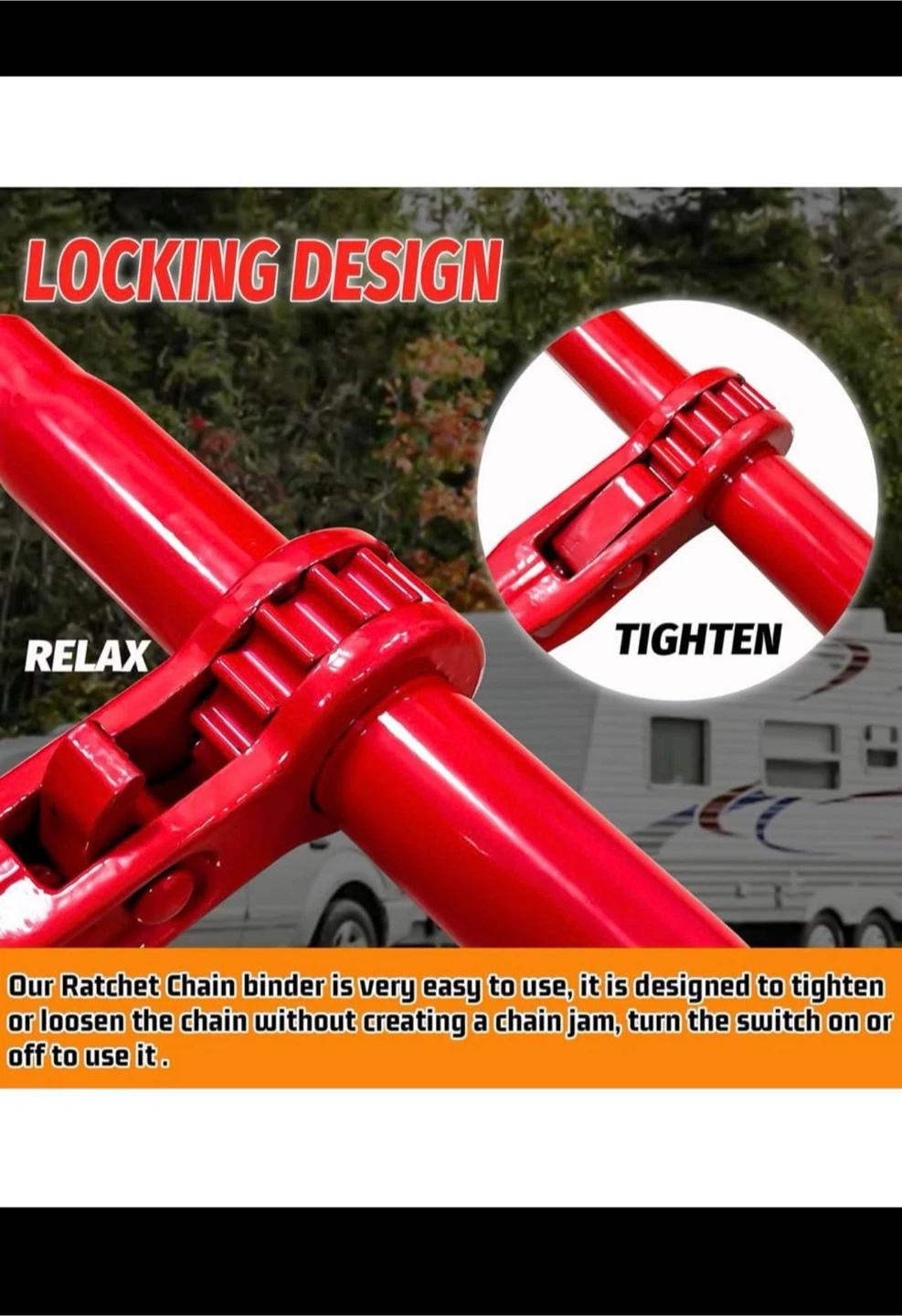 Ratchet Load Binder with 5/16"-3/8" Grab Hooks - photo 3