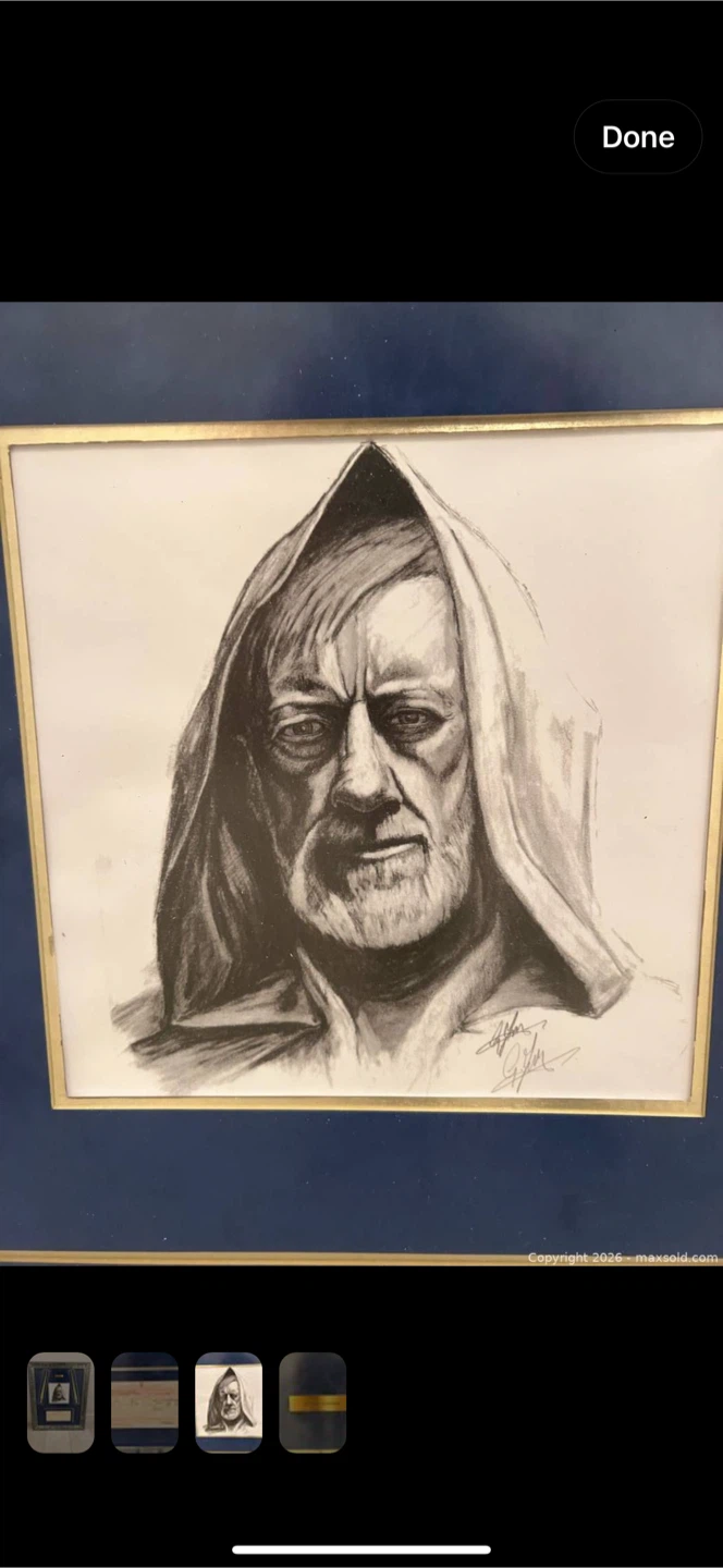 Framed Obi-Wan Kenobi Portrait with Birth Certificate - photo 2