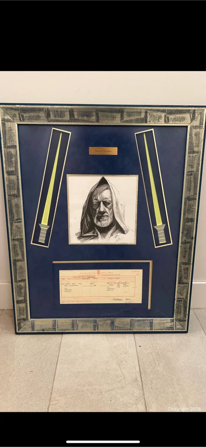 Framed Obi-Wan Kenobi Portrait with Birth Certificate - photo 4