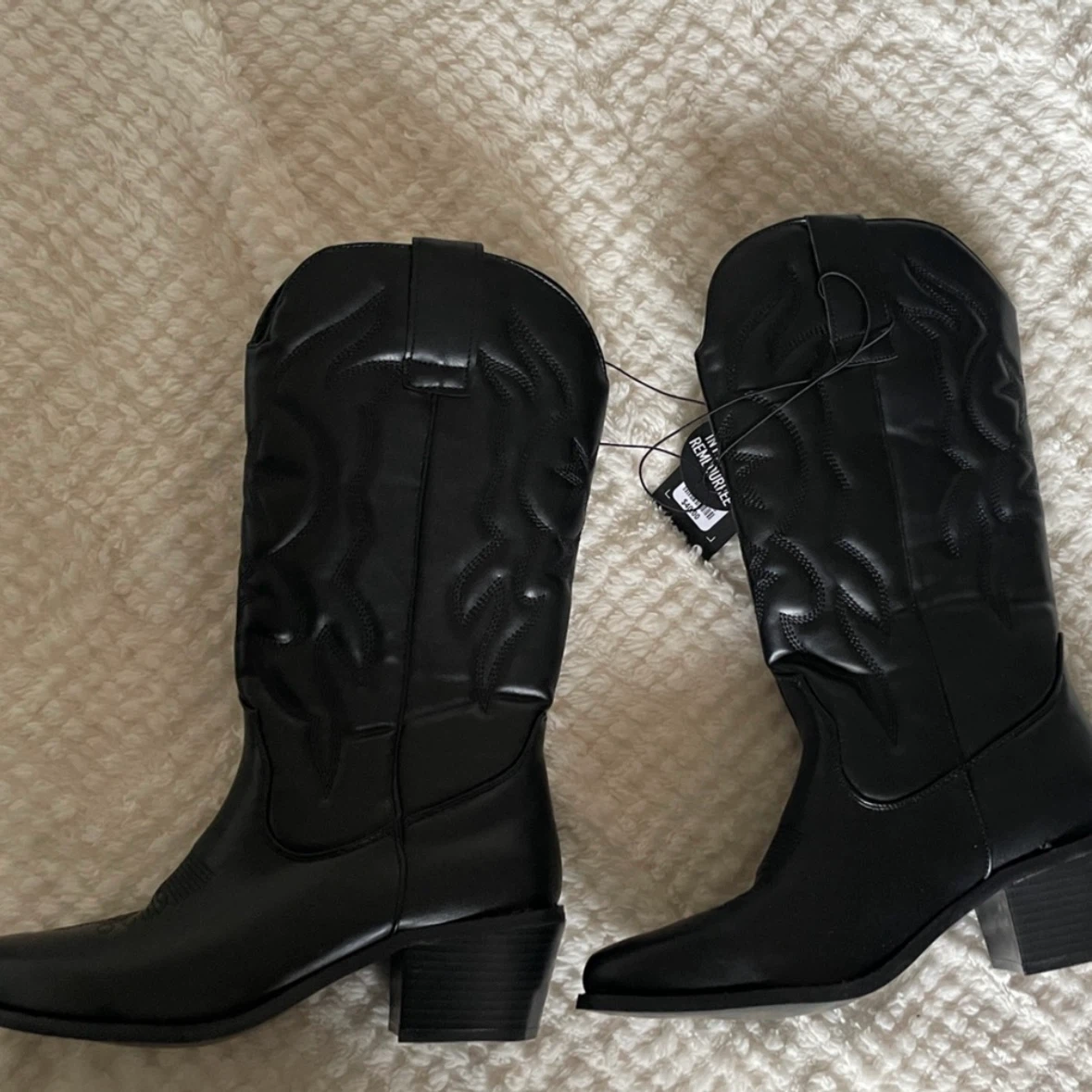 faux leather cowgirl boots
