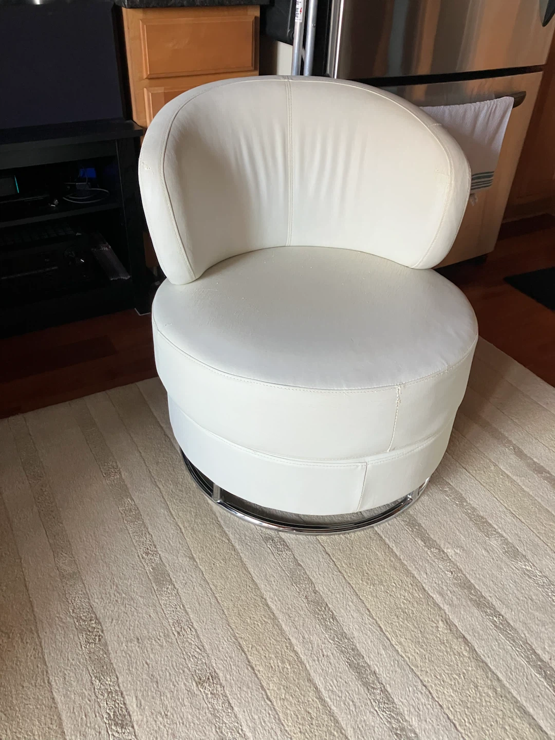 White Swivel Accent Chair