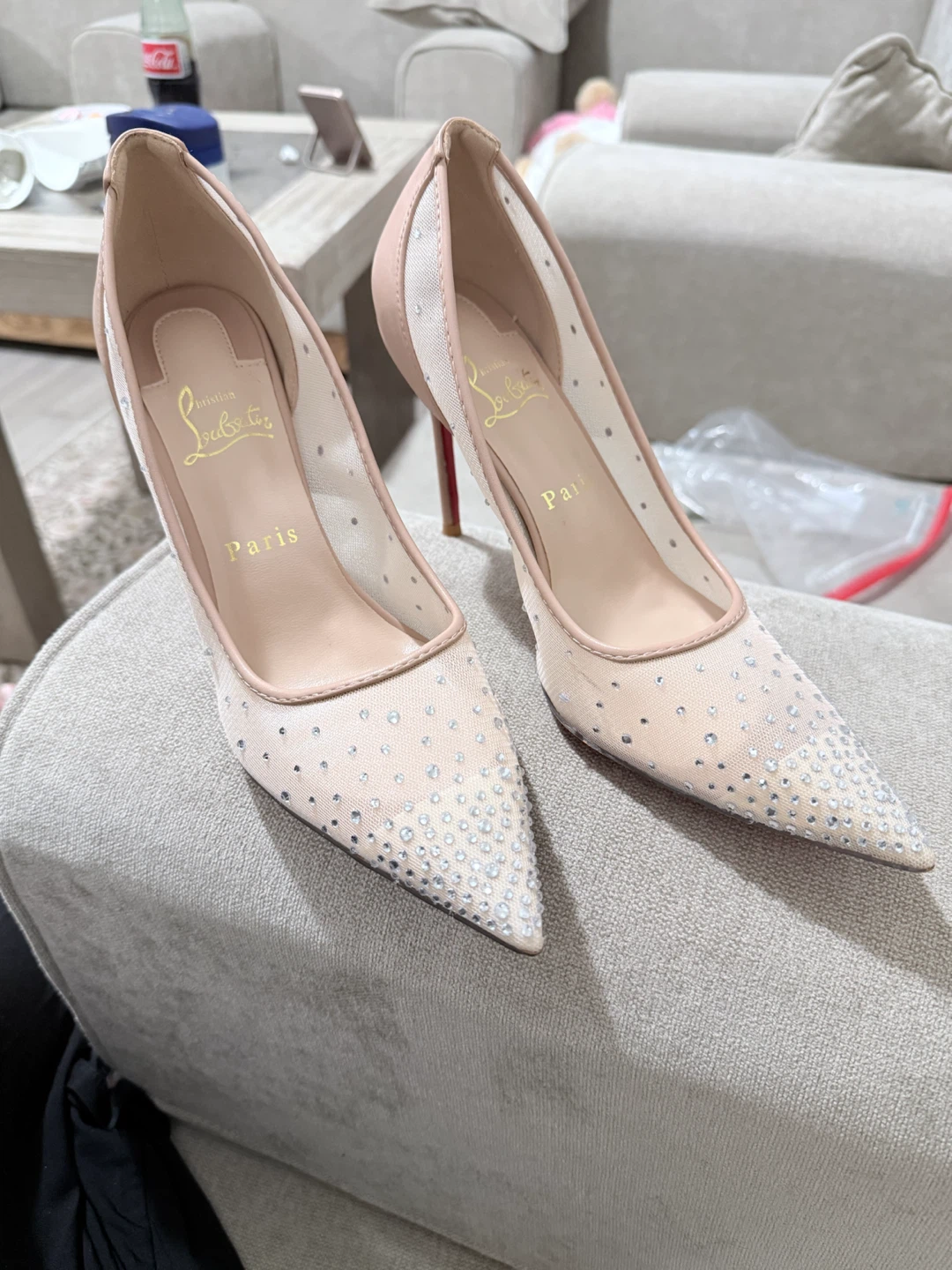 Christian Louboutin Crystal Embellished Mesh Pumps - photo 2