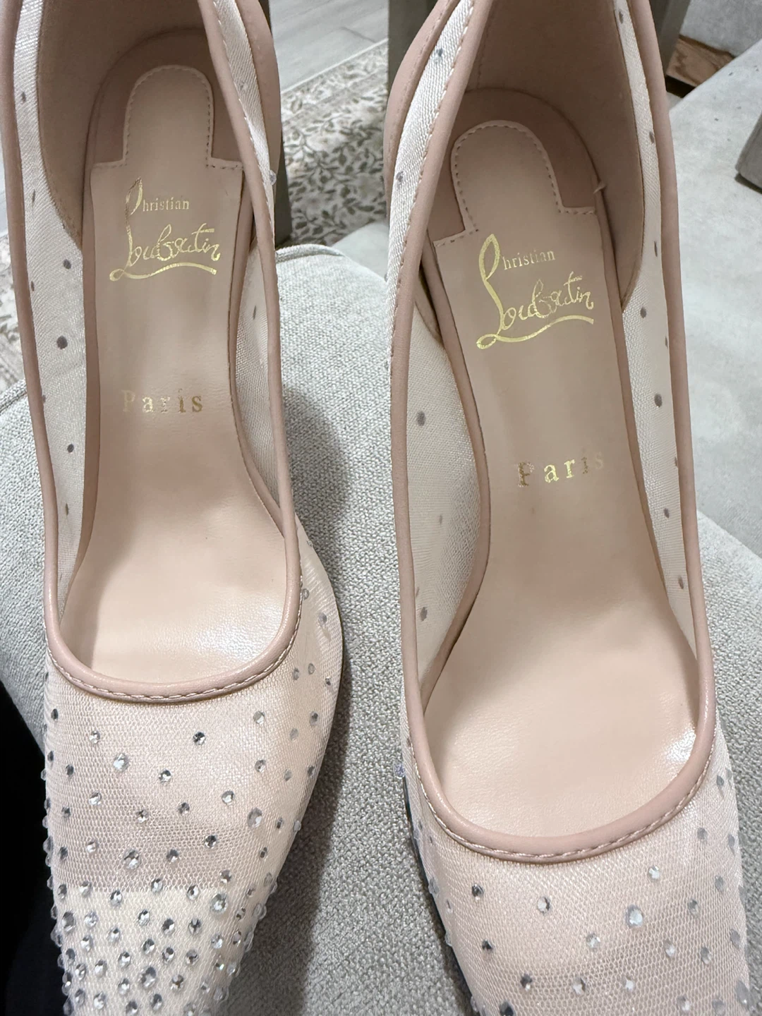 Christian Louboutin Crystal Embellished Mesh Pumps - photo 3