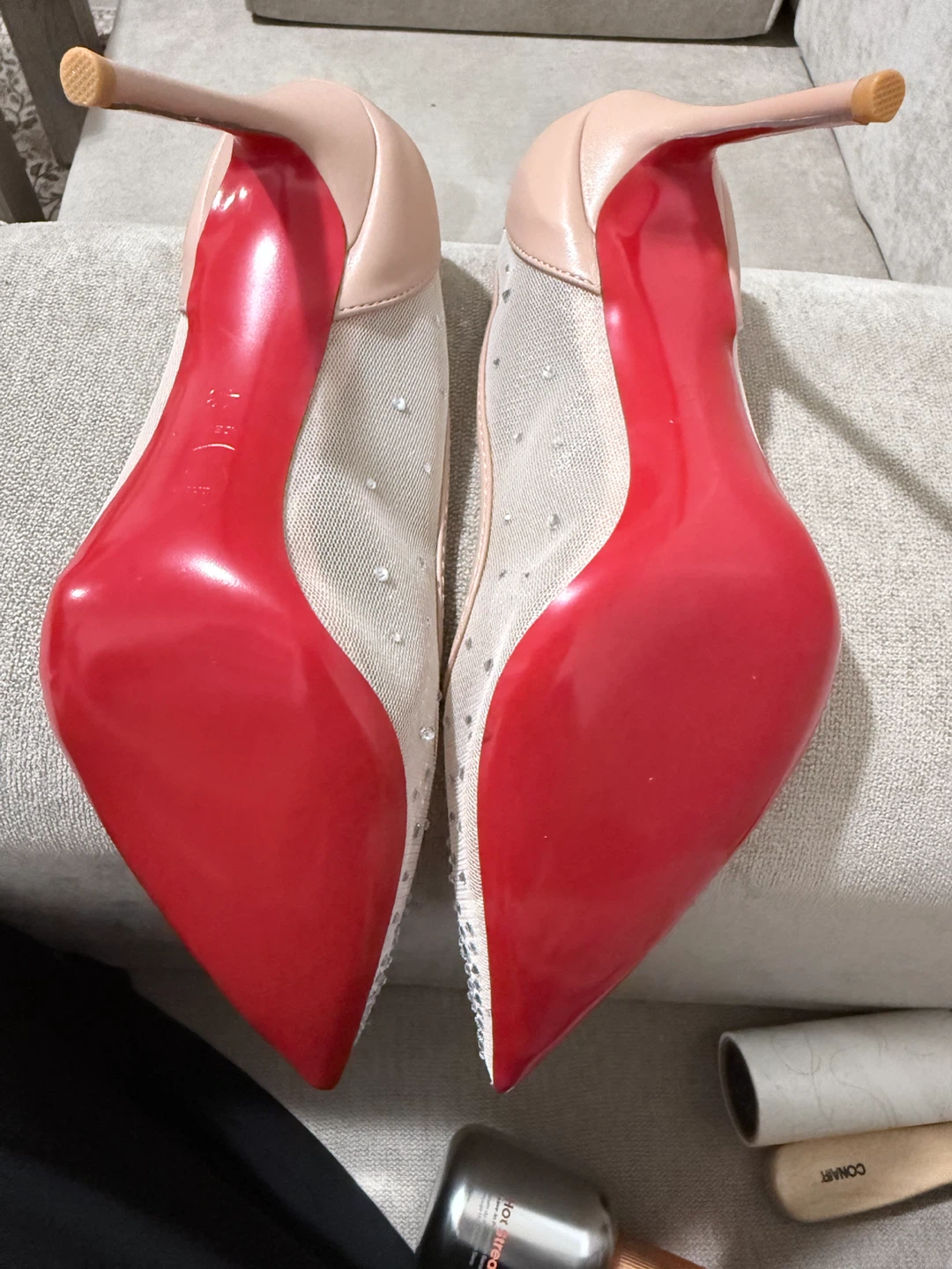Christian Louboutin Crystal Embellished Mesh Pumps - photo 5