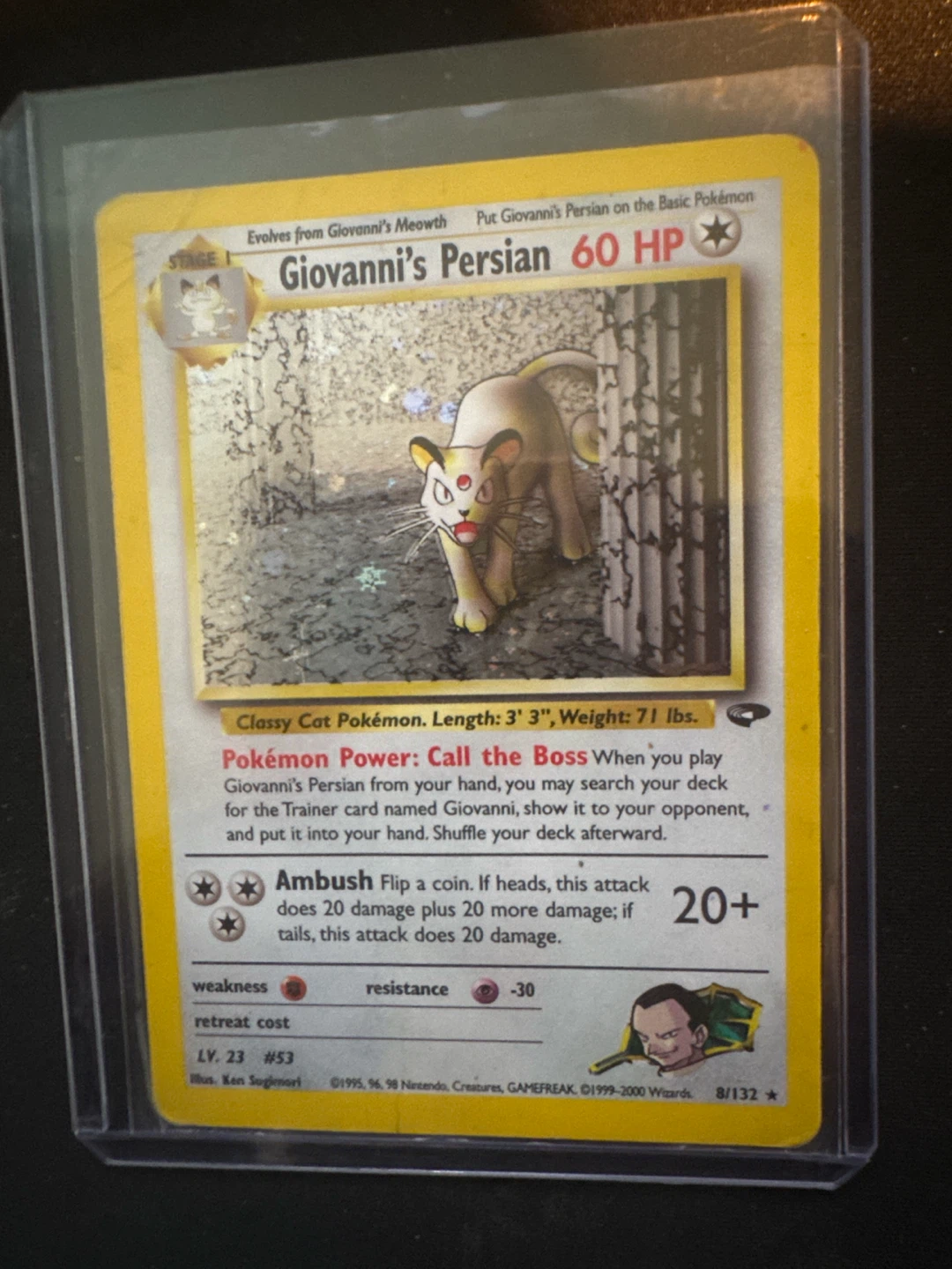 Pokemon Giovanni's Persian 8/132 Gym Challenge Holo Rare
