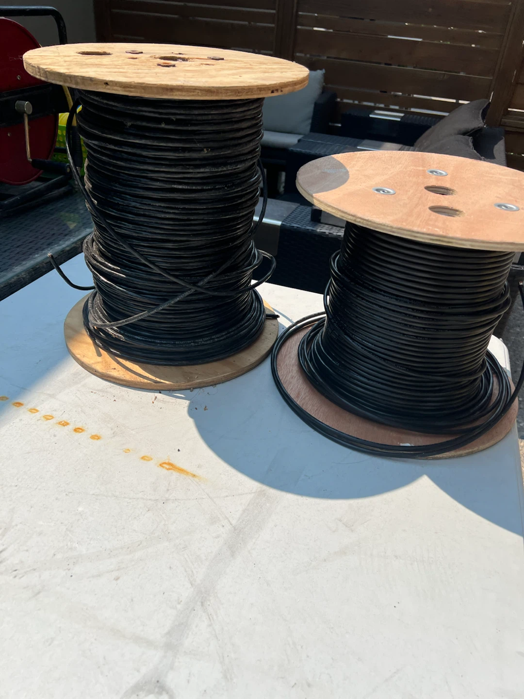 Two Spools of Black Cable