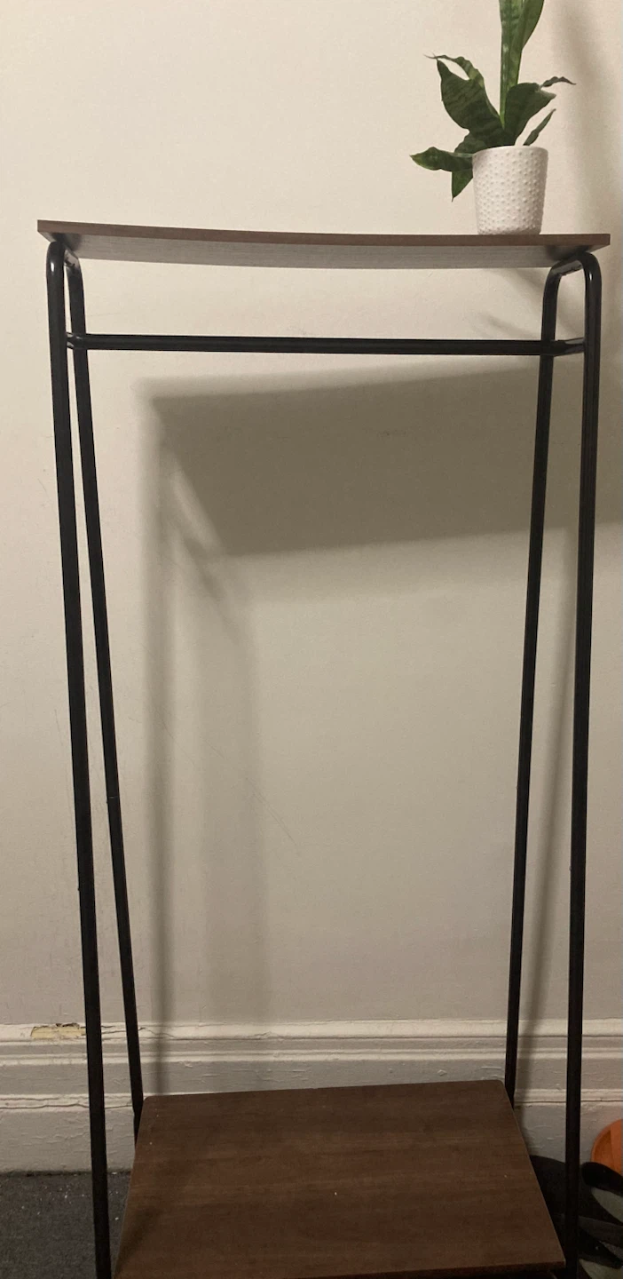Wooden Top Metal Frame Shelf 🌷