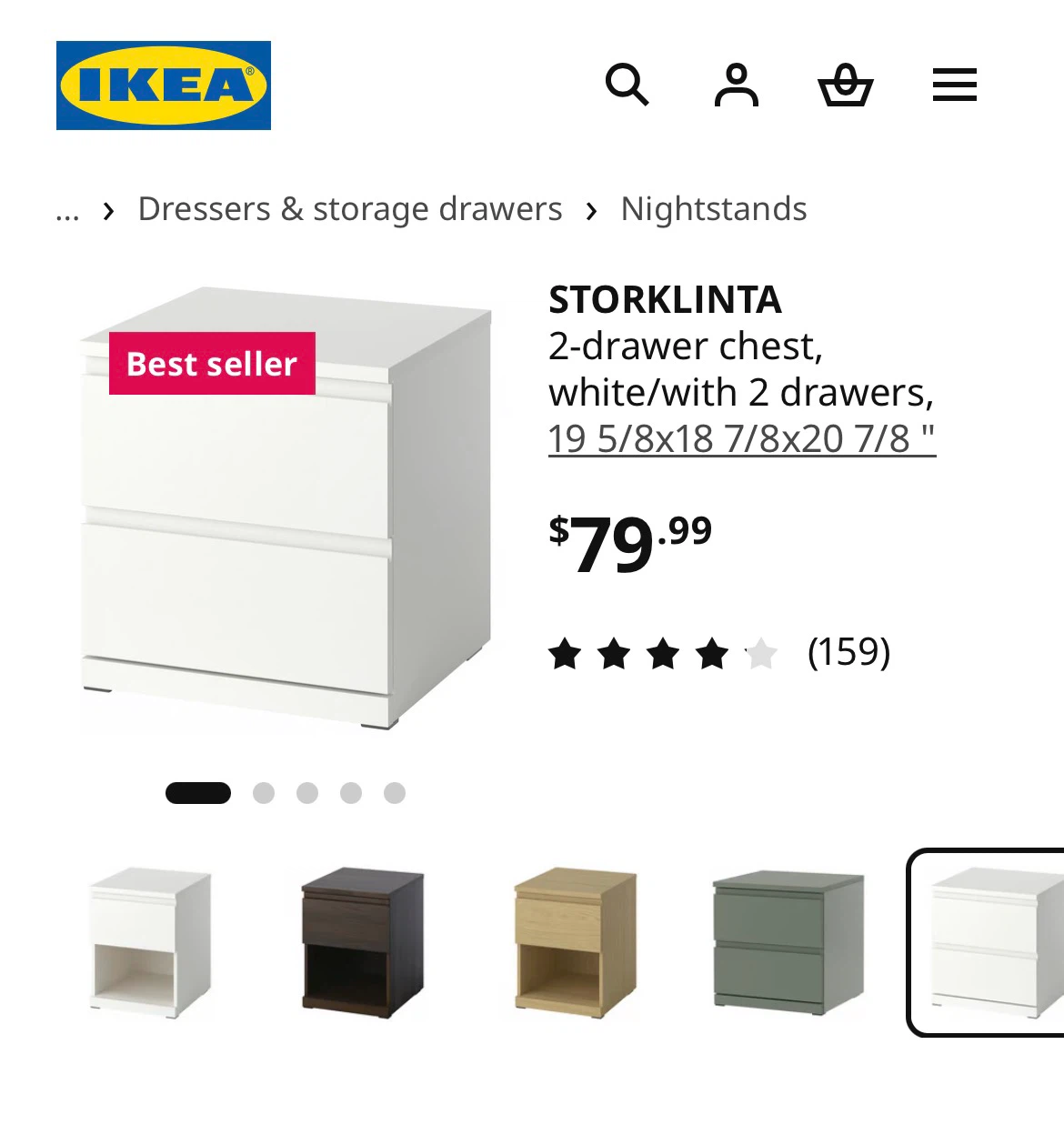 Ikea Storklinta Nightstand (1) - photo 4