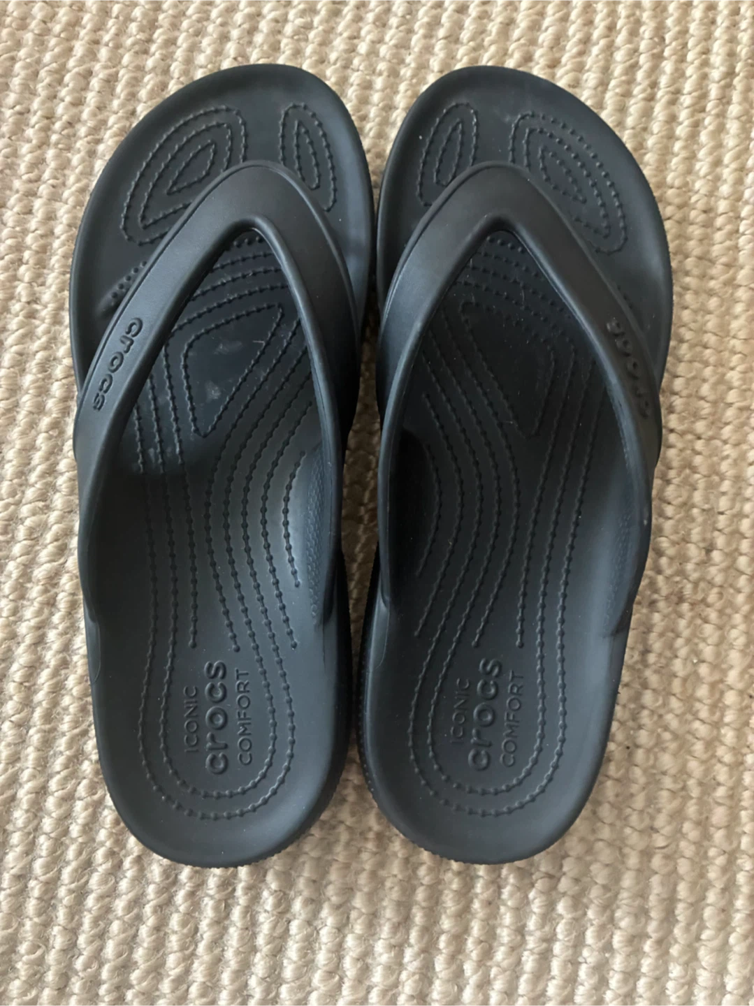 Black Crocs Flip Flops