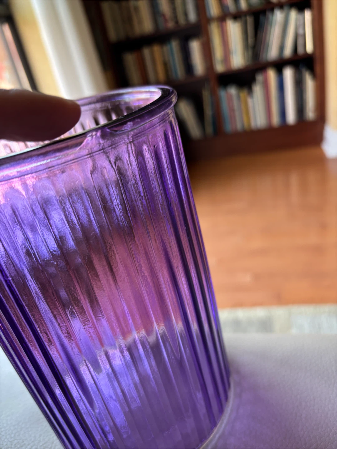 Purple Ribbed Glass Jar - photo 2