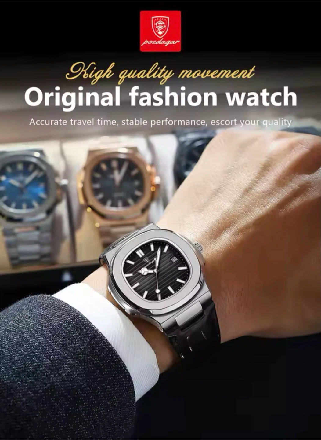 POEDAGAR Men's Fashion Watch