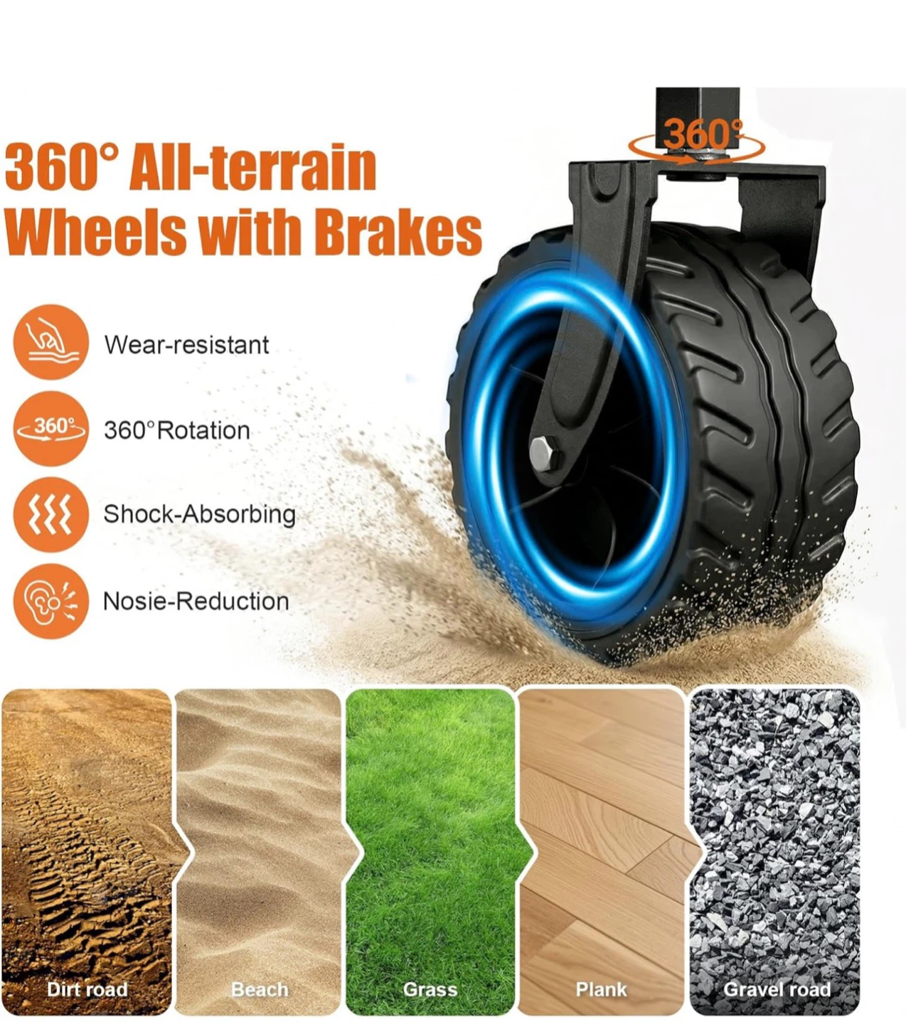 90L Small Wagon Cart Foldable with All Terrain Wheels 90L - photo 5