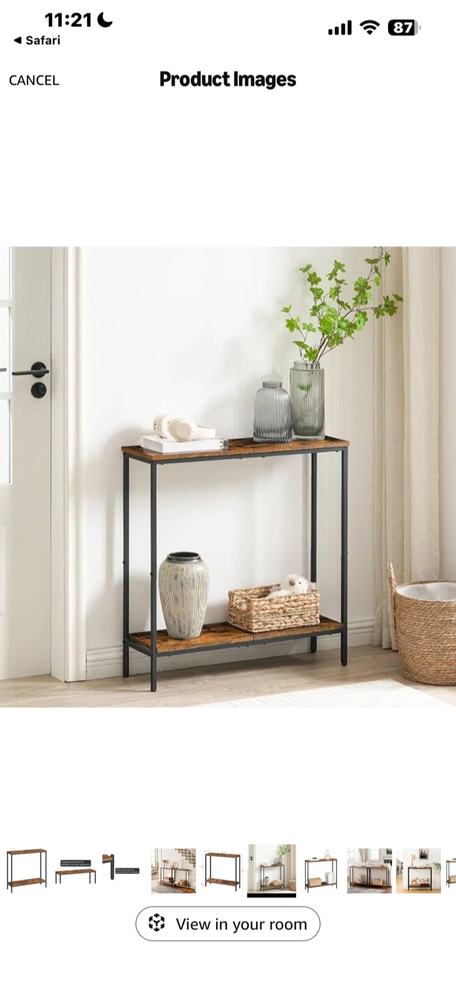 Rustic, Industrial 2-Tier Console Table