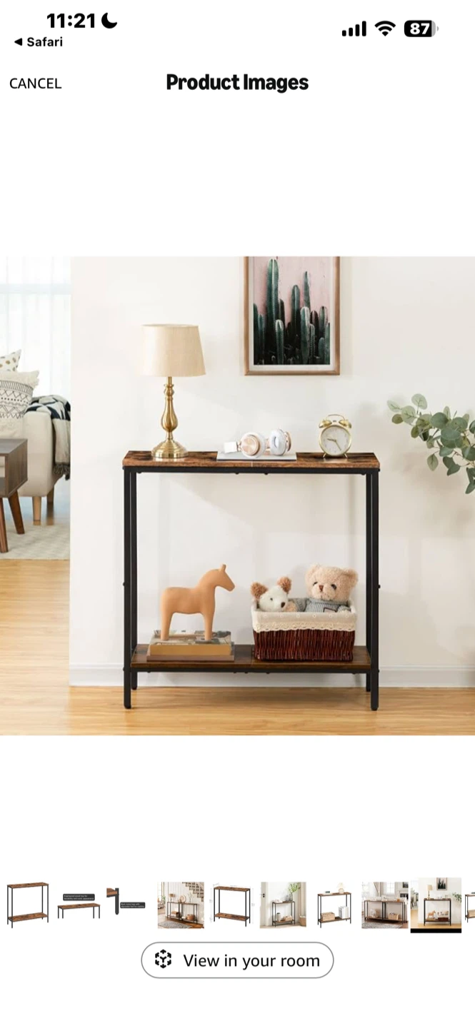 Rustic, Industrial 2-Tier Console Table - photo 2
