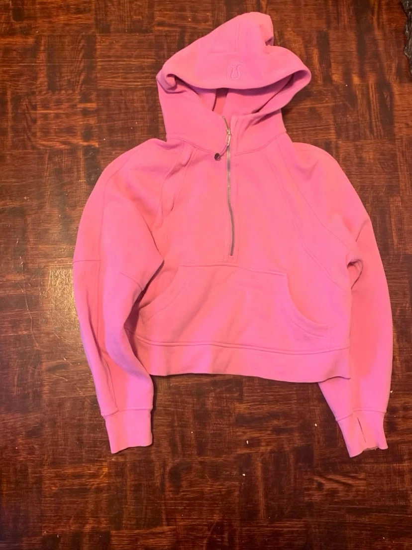 Pink Cropped Hoodie