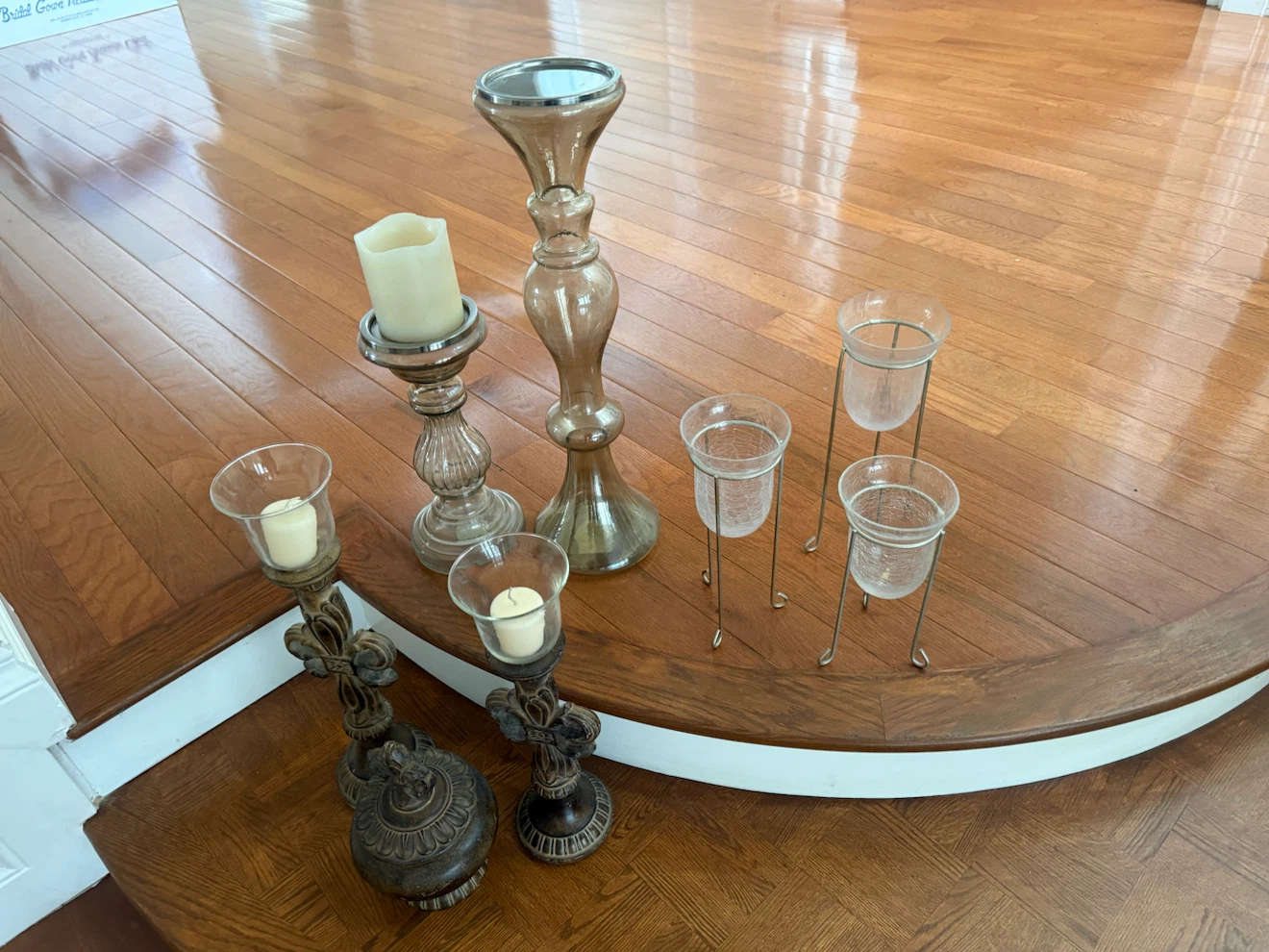 Glass and Metal Candle Holders Set - selling whole lot for $30 - photo 2