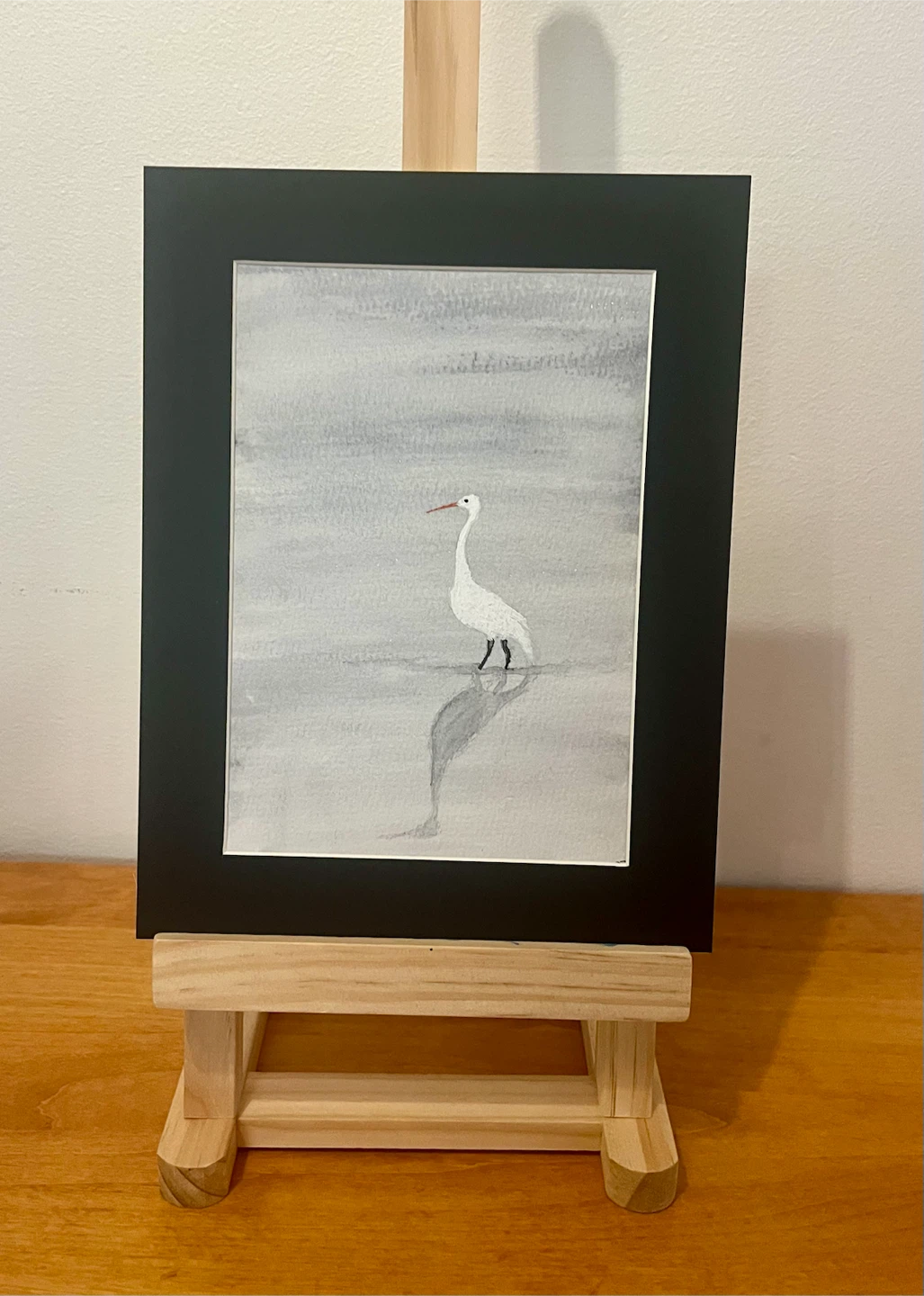 Original 5x7 Watercolor Painting of a Crane