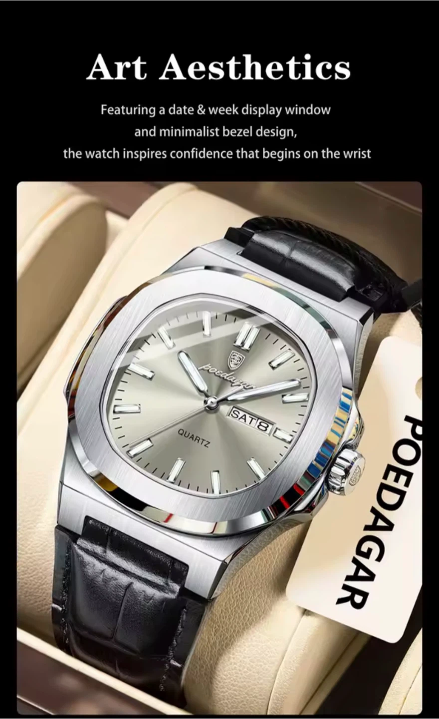 Poedagar Quartz Watch with Date/Week Display - photo 3