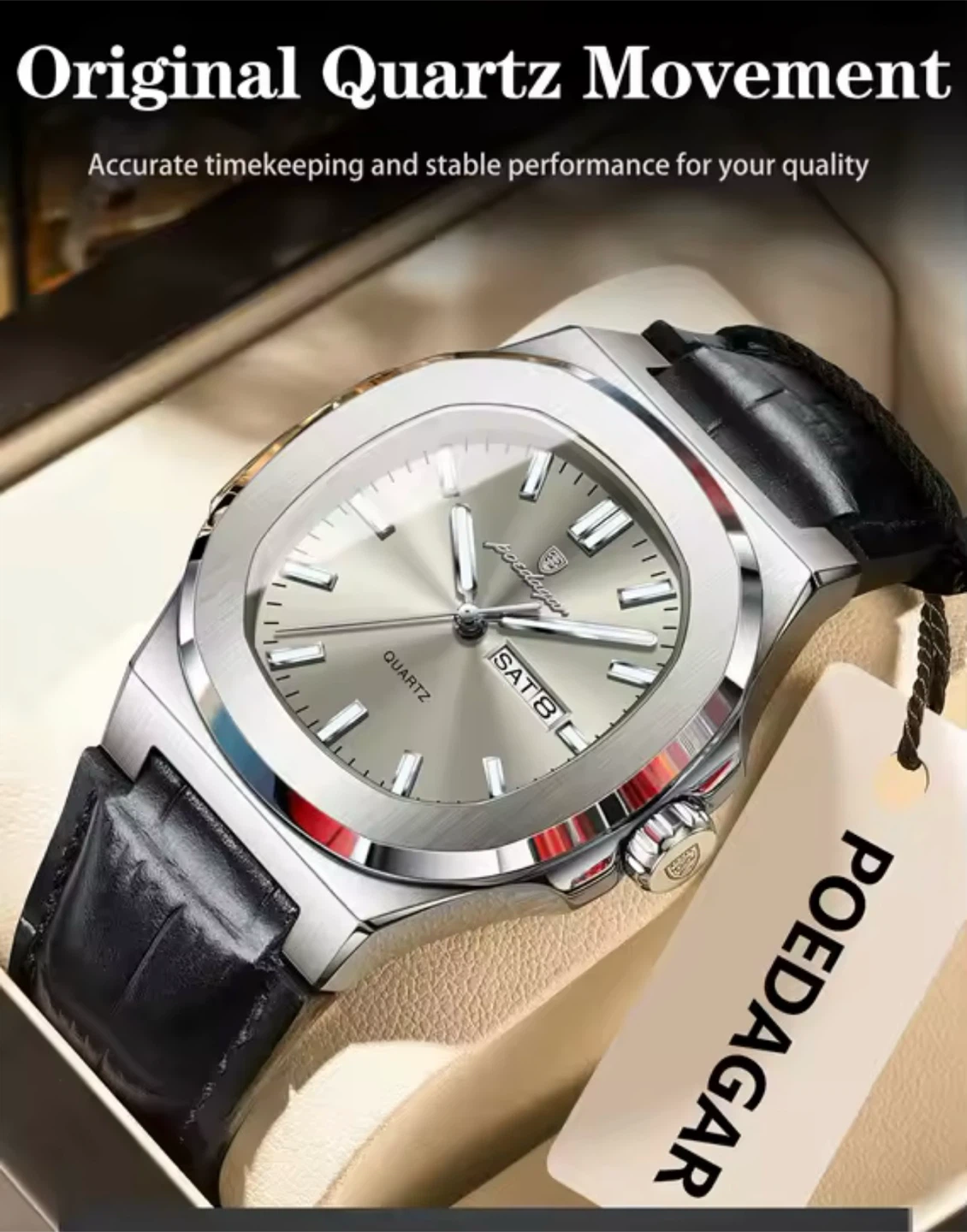 Poedagar Quartz Watch with Date/Week Display - photo 4