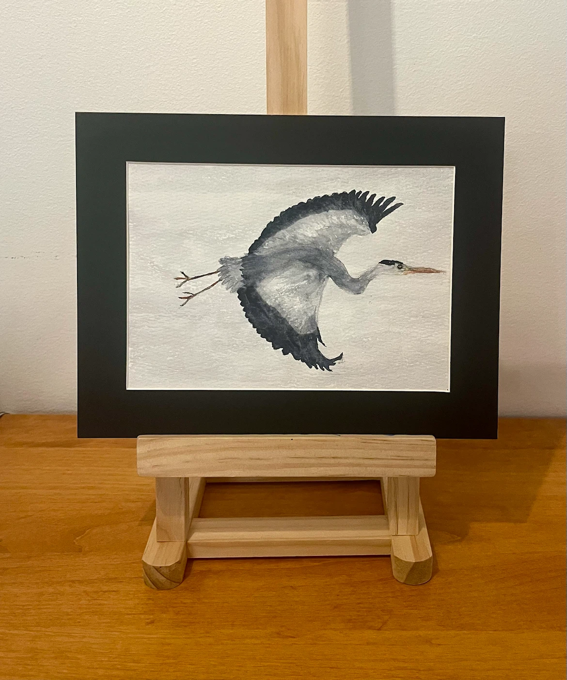 Original 5x7 Watercolour Painting of a Heron