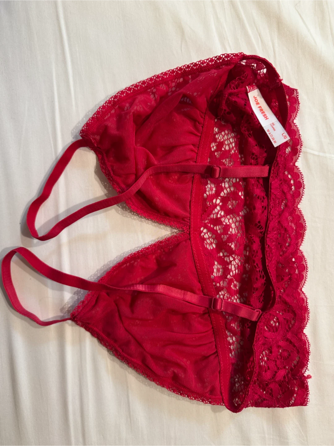 Joe Fresh Red Lace Bralette - Large - photo 2